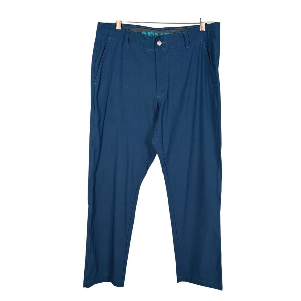 Under Armour Pants 36/31 Blue Golf Chino Flat Front Performance 1272406 Work